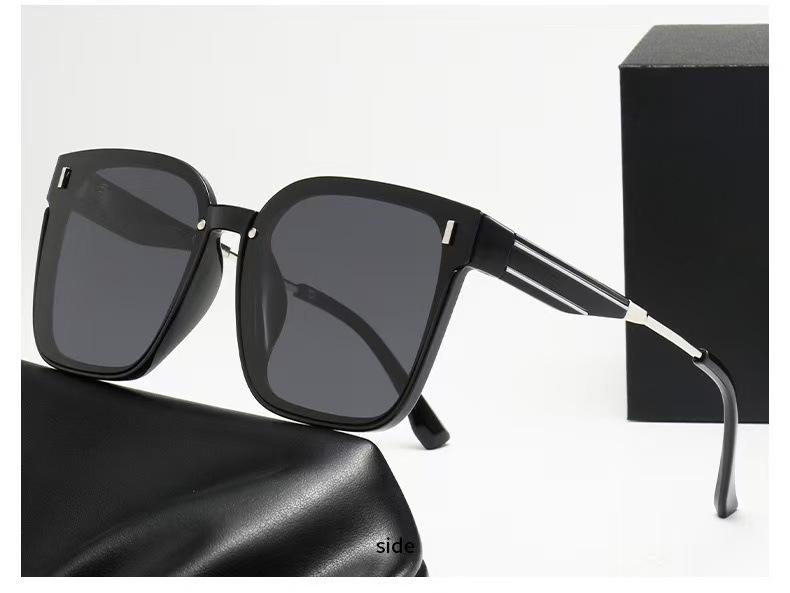 2025 Women's Square Black Polarized Sunglasses, Summer UV Protection, Slimming Design for Round Faces
