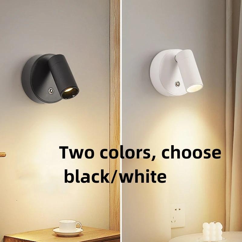LED Light Magnetic USB Rechargeable Wall Light Spotlight Wireless No Wiring No Punch Reading Light Bedroom Bedside Wall Light