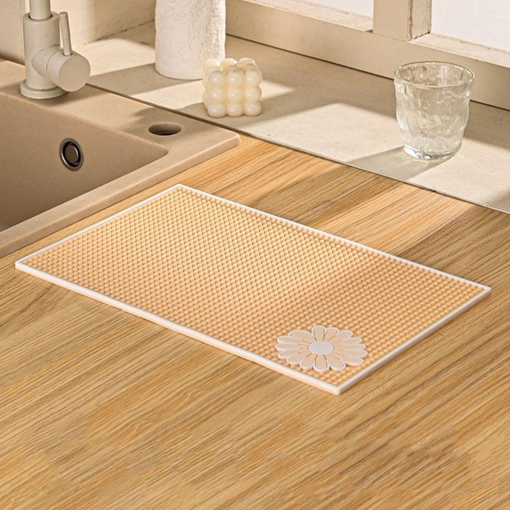 Foldable Coffee Drain Mats Soft Rubber Heat Insulation Pad Durable Kitchen Drain Mat for Home