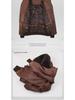 Men's Genuine Leather Pilot Jacket - Thick Cowhide, Casual Large Size, Autumn/Winter Coat