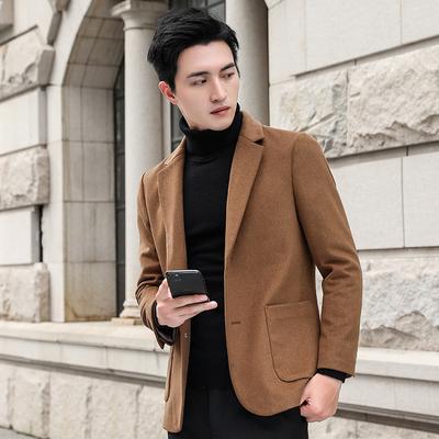 Casual Suit Autumn and Winter New Woolen Suit Men's Trendy Slim Wool Small Suit Men's Jacket Top