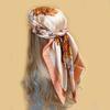 90*90cm Women Scarf Silk Feeling Hair Neck Square Brand Office bandanna muffler Waiter Flight Attendants Handkerchief Rings wrap