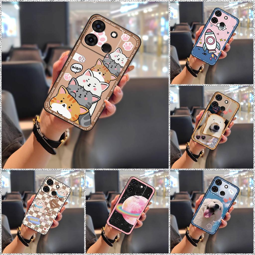 Dirt-resistant Back Cover Phone Case For Infinix X6515/Smart7 Global/Tecno POP7 Fashion Design Soft Case Silicone Cute