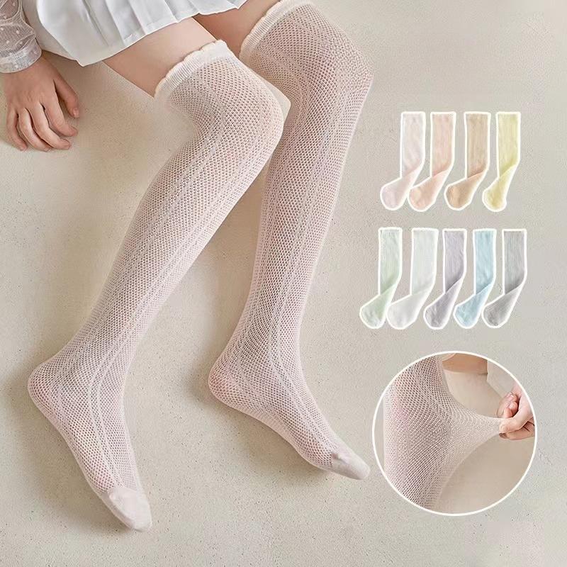 Children's Girl High Long Socks Princess Mesh School Spring Summer Kids Stockings