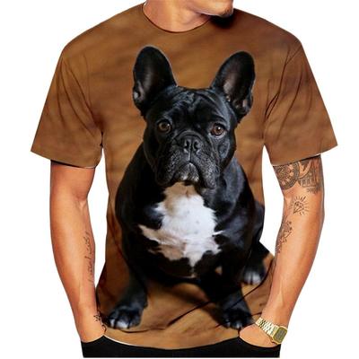 Animal French Bulldog 3D Print T-Shirt Men's Women's Trend Casual Summer Tops Loose Round Neck Short Sleeve Male Clothing