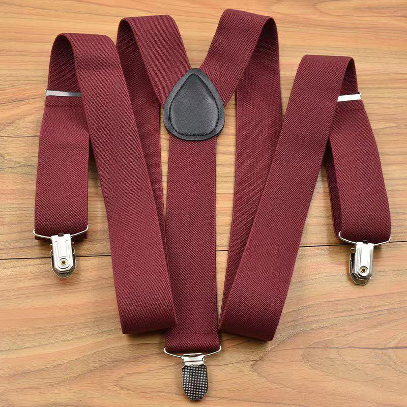 Adjustable Elastic Suspenders for Men & Women - Non-Slip Three-Clip Straps for Formal or Casual Wear