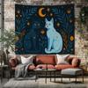 Cat Tapestry Mysterious Moon Flower Wall Hanging Gothic Bohemian Aesthetic Boho Bedroom Living Room Home Decor Wall Art