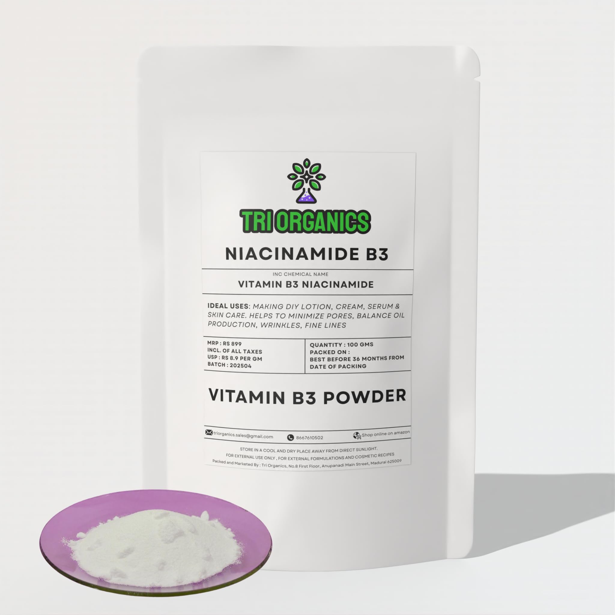 Niacinamīda pulveris (B3 vitamīns) | Kosmētisks