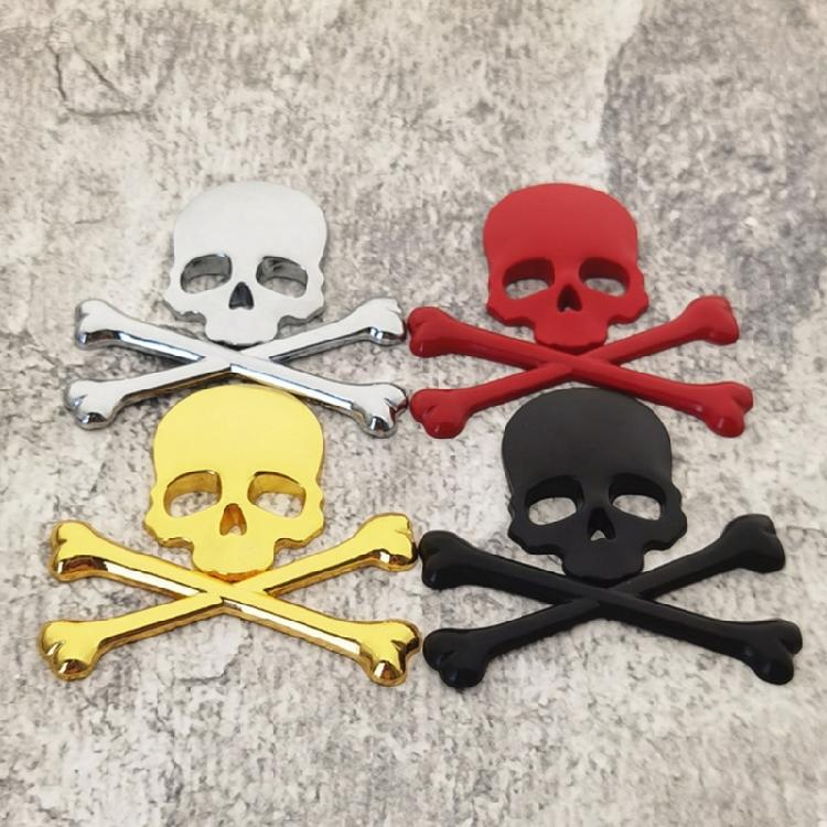 3D Skull Sticker Metal Motorcycle Decoration Weatherproof Adhesive Emblem For Bike Car Accessories