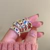Metal Color Zircon Love Ring Women'S Niche Design Sense Index Finger Ring Open French Ring Year