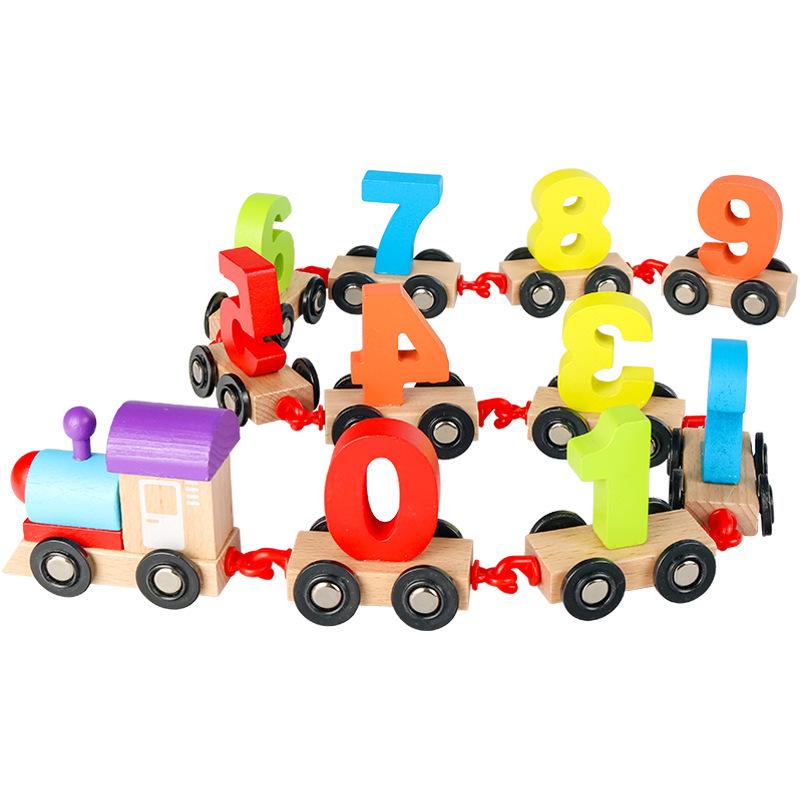 Wooden Educational Assembly Train and Blocks for Kids
