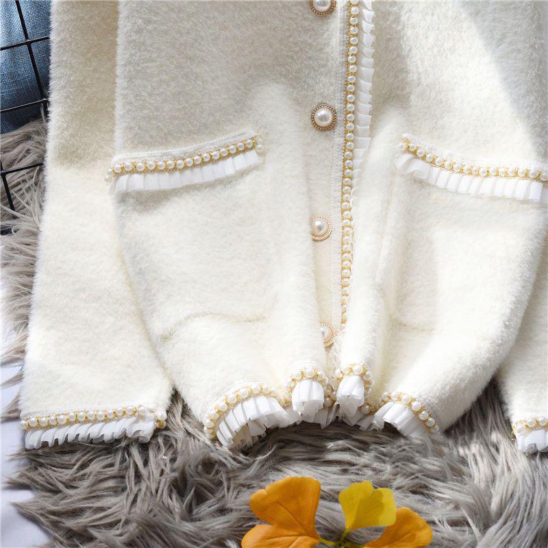 Imitation Mink Fleece Sweater Coat Women Loose Outwear Autumn/Winter 2023 Korean Version Foreign Knitted Sweater Cardigan Female