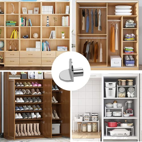 YFFSFDC 50-Piece Set of Insertable Shelf Dowels, Shelf Support Pins, Metal Shelf Supports for Home Hardware, Wardrobe, Cabinet, Concealed Partition Tr