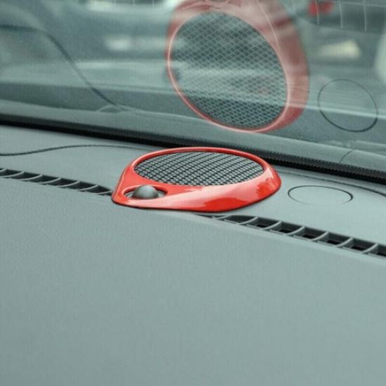 Fit For 2011-2024 Dodge Durango Red Interior Dash Center Speaker Ring Cover Trim