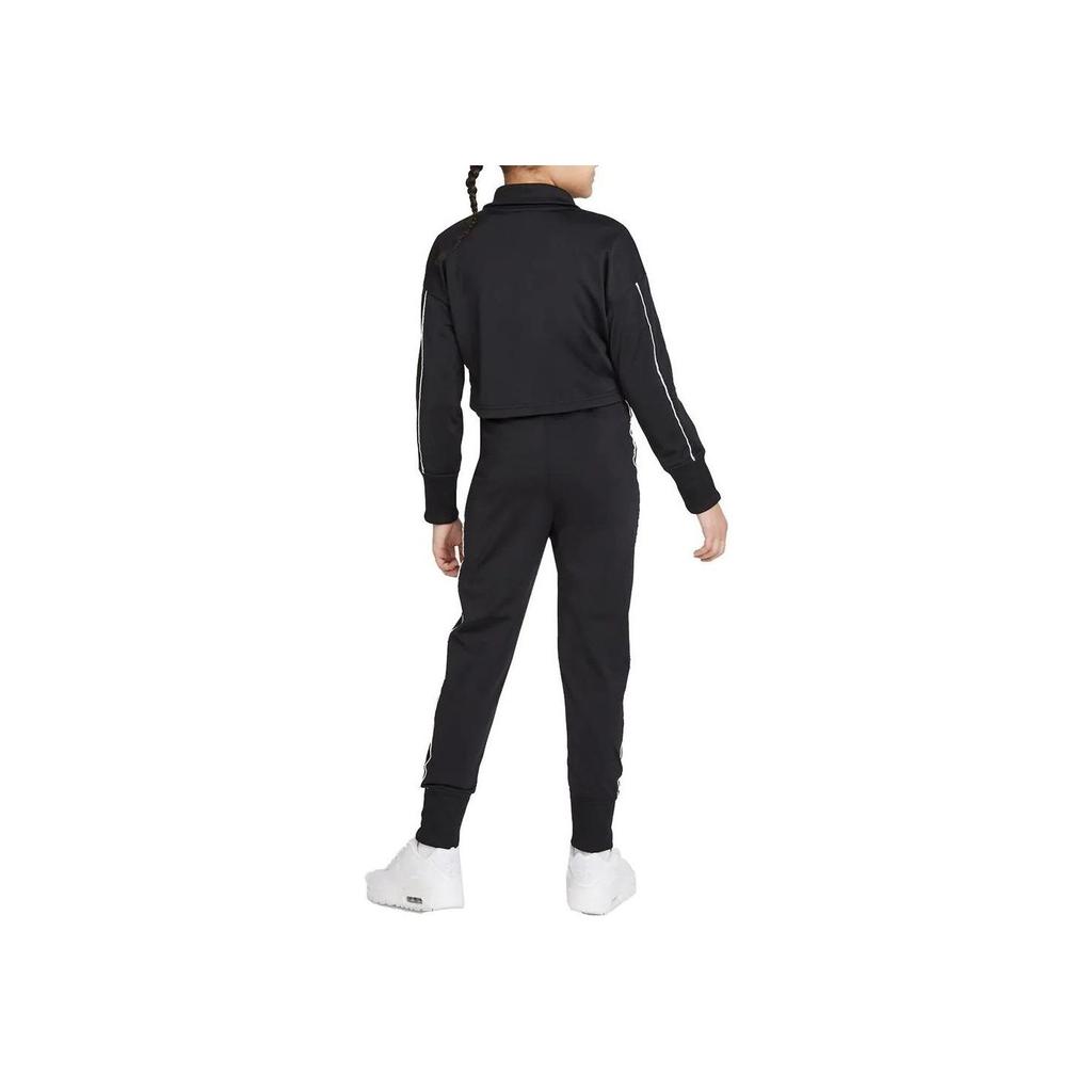 Nike Logo Print Stand Collar Casual Sports Suit Kids Suits Black DD6302-010