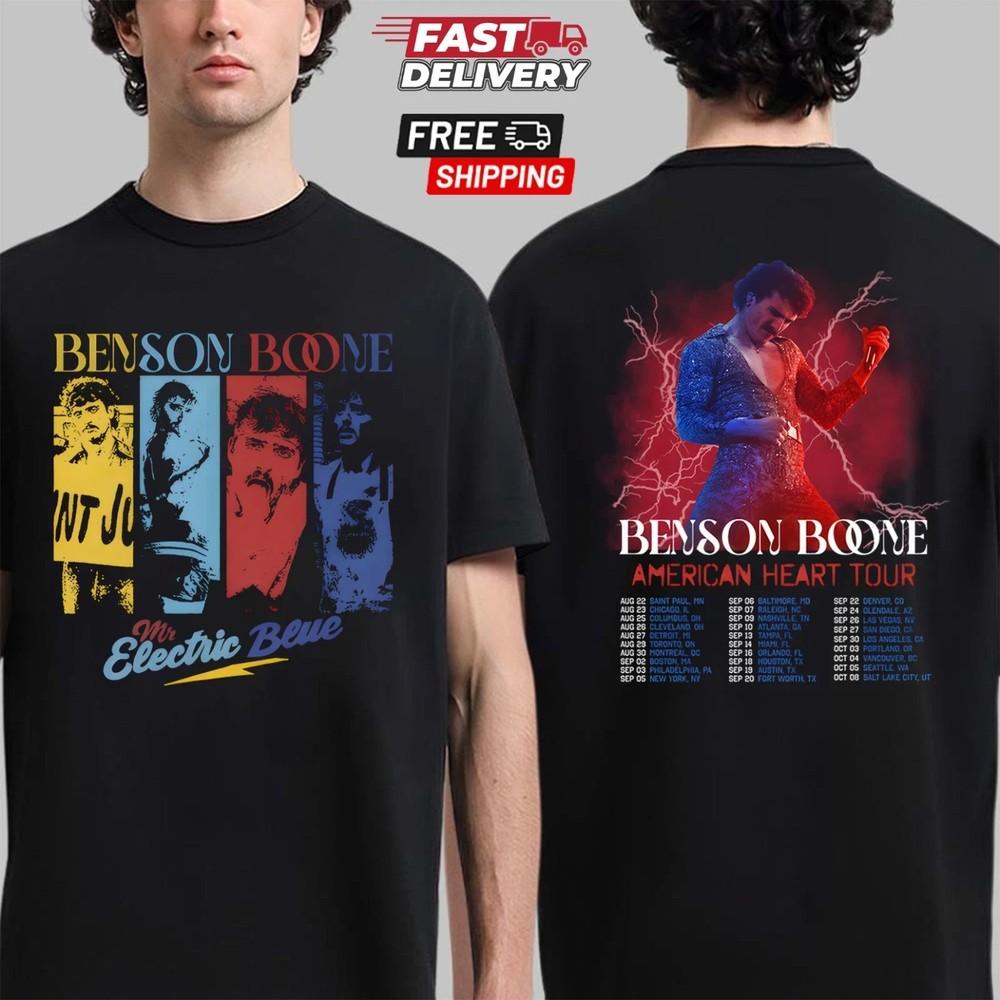 

Benson Boone American Heart Tour T-Shirt Concert 2025 Tour Dates Shirt Unisex T-Shirt XXXXL