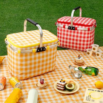 Opvouwbare Picknick Thermisch Geïsoleerde Tas voor Eten Bier Buiten Verdikte Opbergtassen Camping Handtas Waterdichte Lunchbox Mand