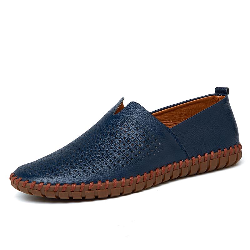 Fashion Genuine Leather Men's Loafers Handmade Casual Shoes Leisure Walk Man Driving Flats Slip-on Shoes Comfy Moccasins Plus Size 38-50