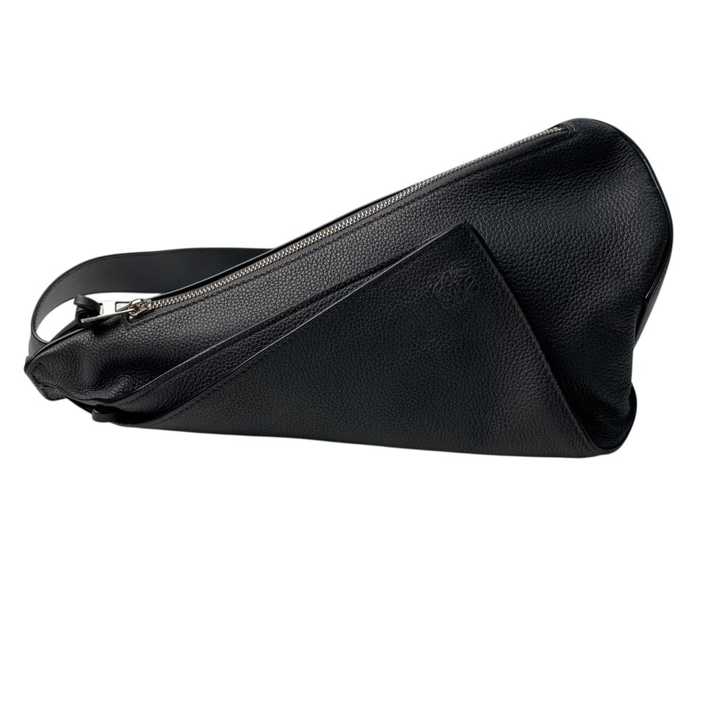 Used LOEWEbody Bag Dark Gray Leather Mens