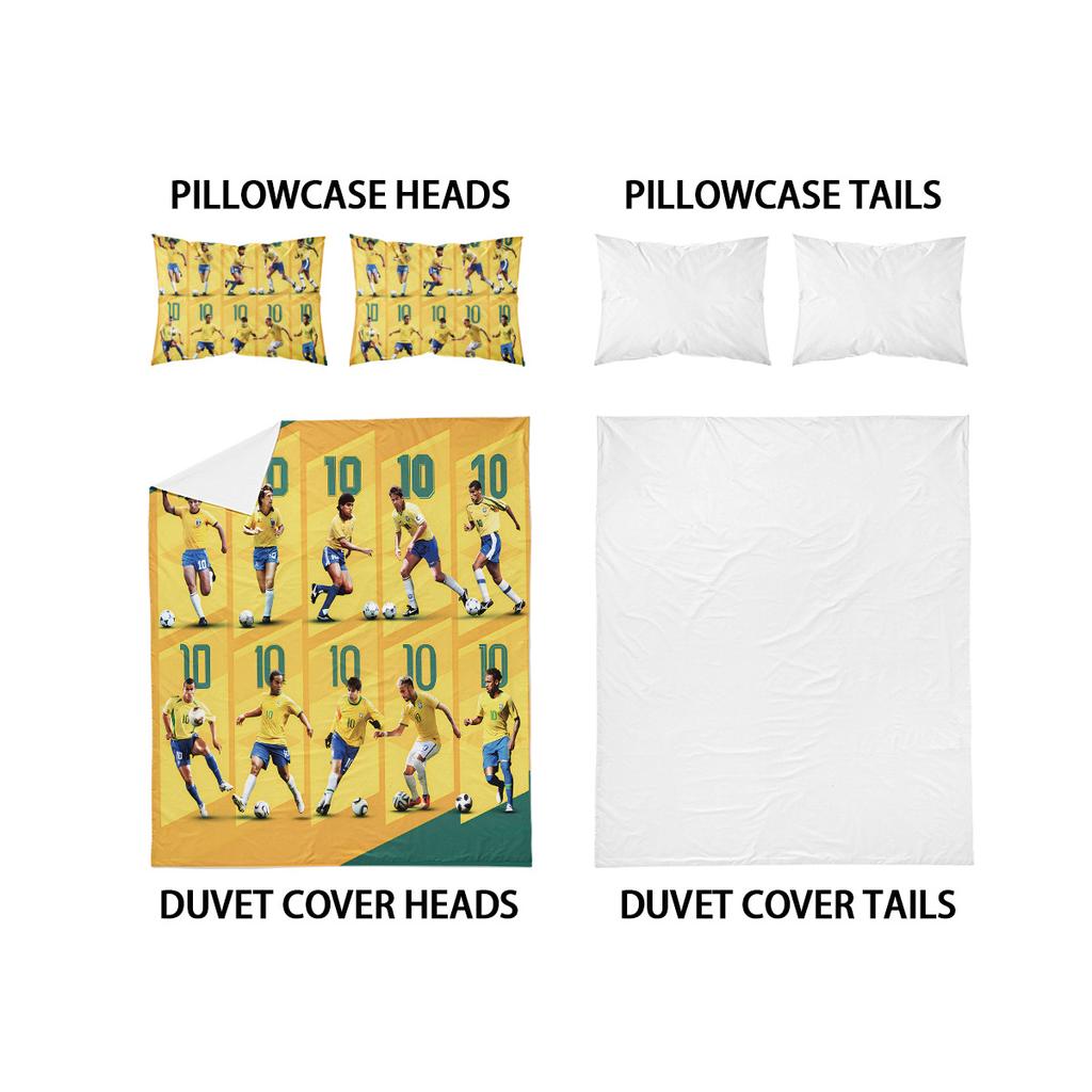 Star Polyester Three-Piece Set Bedding Quilt Cover Pillowcase 90G Sanded Cloth Digital Printing