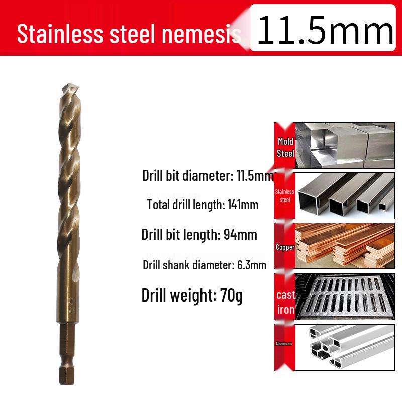 Hochharter Kobalt-Sechskant-Spiralbohrer für Edelstahl