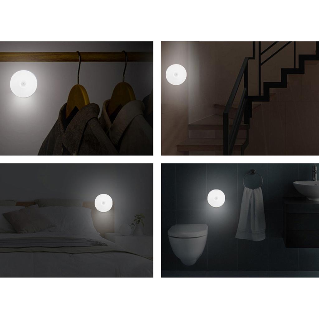 USB Aufladbares LED Nachtlicht Lampe mit Bewegungssensor und Magnet für Zuhause Zimmer Innen Weiß