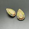 Vintage Multi-Color Colored Diamond Love Earrings Silver Needle Electroplating Real Gold Fashion Marking Love Stud Earrings With Diamonds