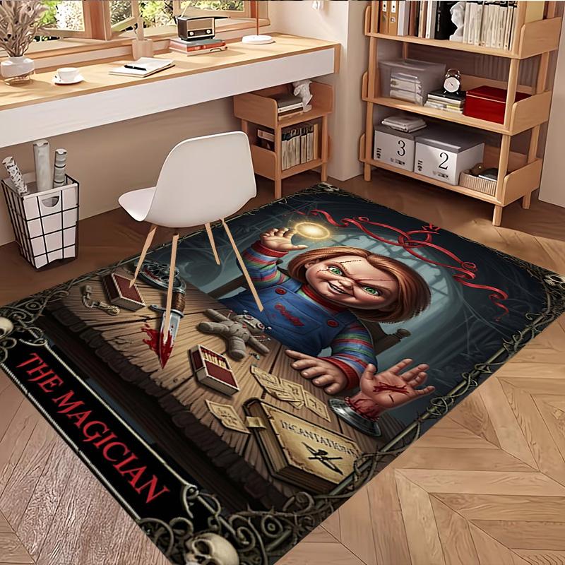 Bride of Chucky Print Rug, Washable Floor Carpet, For Entryway Dorm Laundry Room Office Study, Home Decor Birthday Christmas Gift