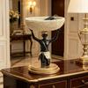 Figura de Hombre Africano con Bandeja Resina Multifuncional, Estatua de Arte, Almacenamiento de Joyas Portallaves para