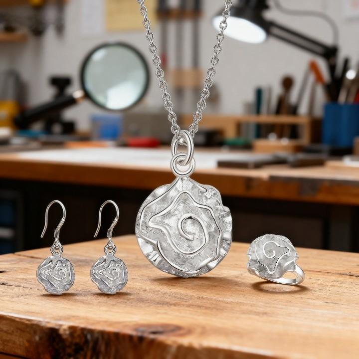 

s Copper custom flower necklace earrings rings for woman Fashion designer Jewelry sets Wedding party gifts 9