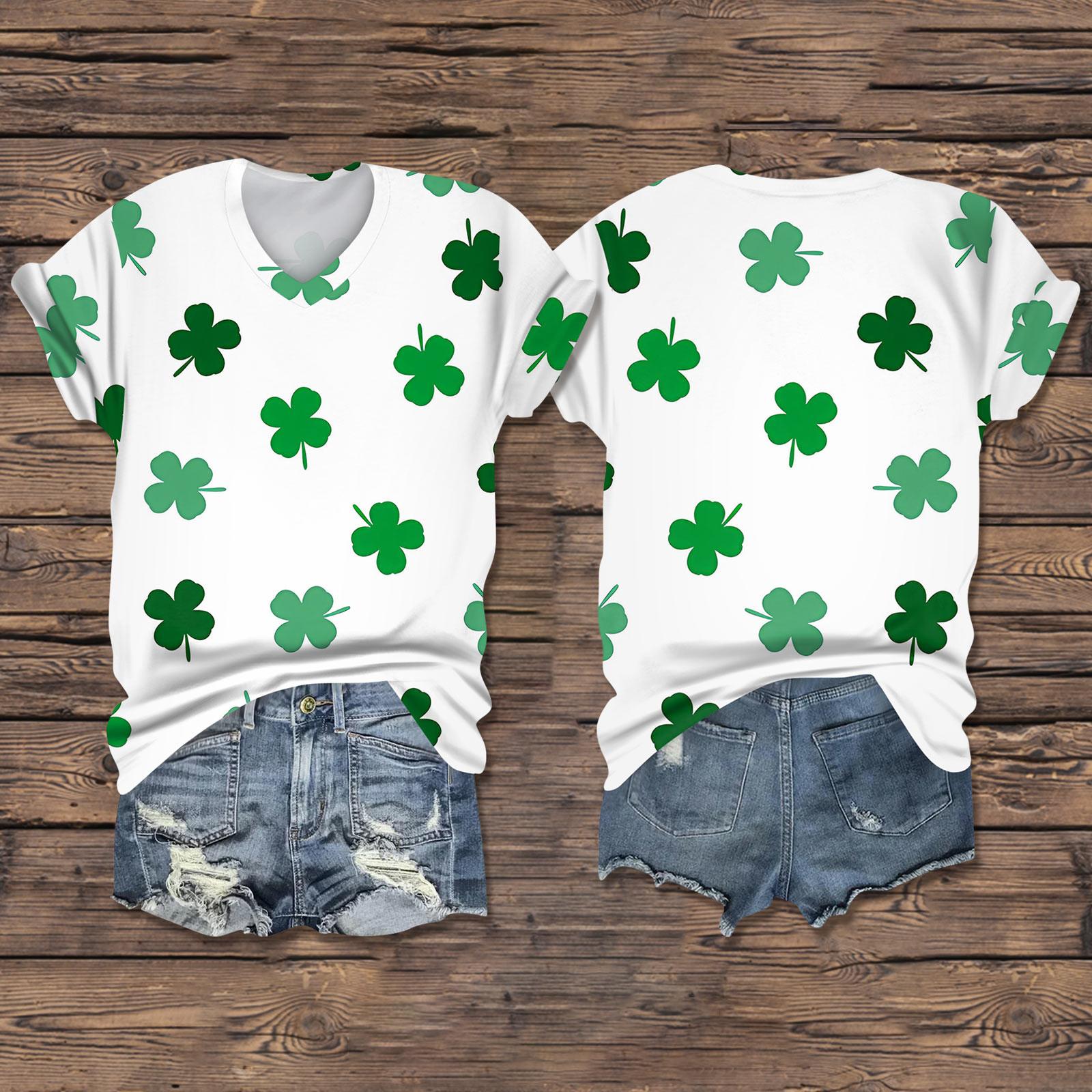 

Жіночий повсякденний одяг St. Футболка з V-подібним вирізом і короткими рукавами з принтом Patrick XL білий