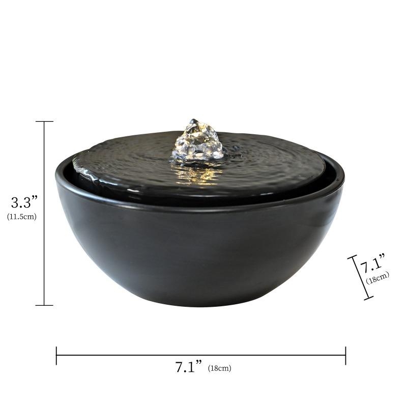 Fontana Compatta Minimalista a Cascata da Interno Soggiorno Scrivania Decorazione ad Acqua Ricircolante Accessorio Cascata Paesaggistica per Ufficio