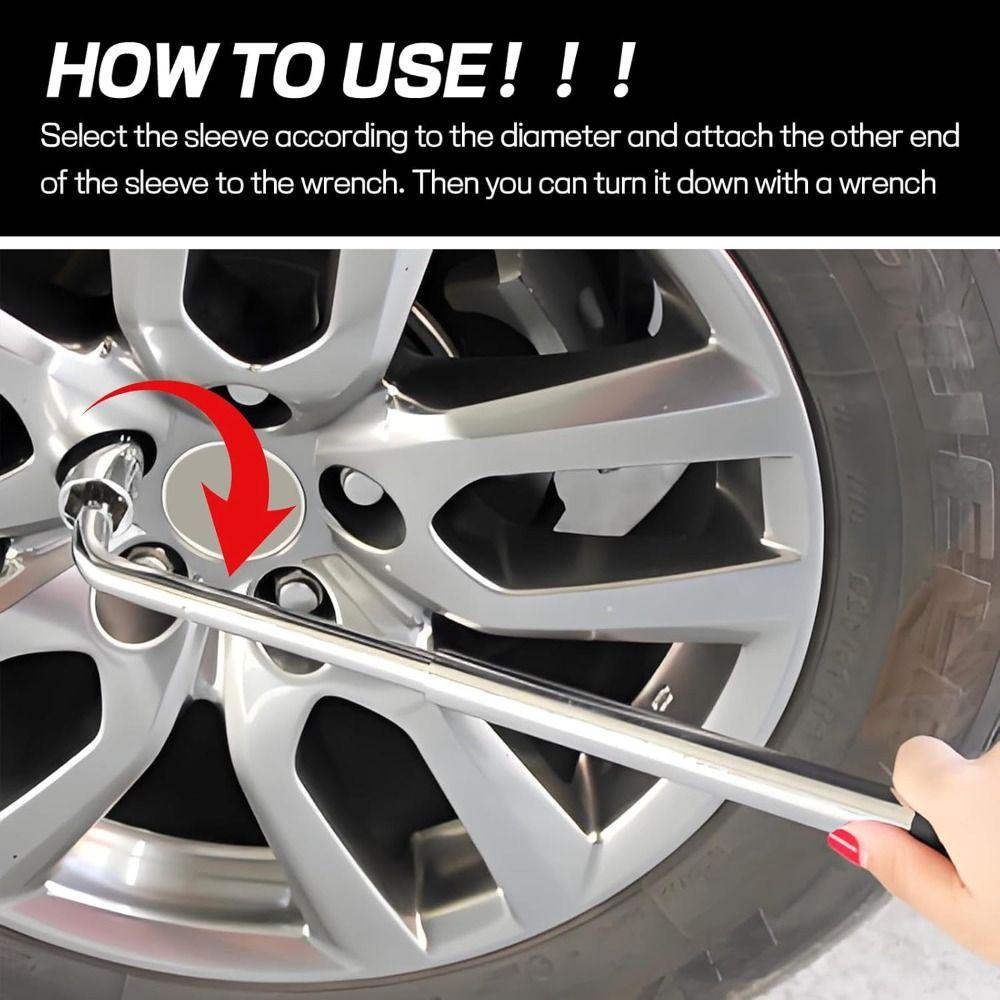 21/23mm Telescoping Lug Wrench With Sockets Wheel Wrench Tools Lug Wheel Wrench Car Repair
