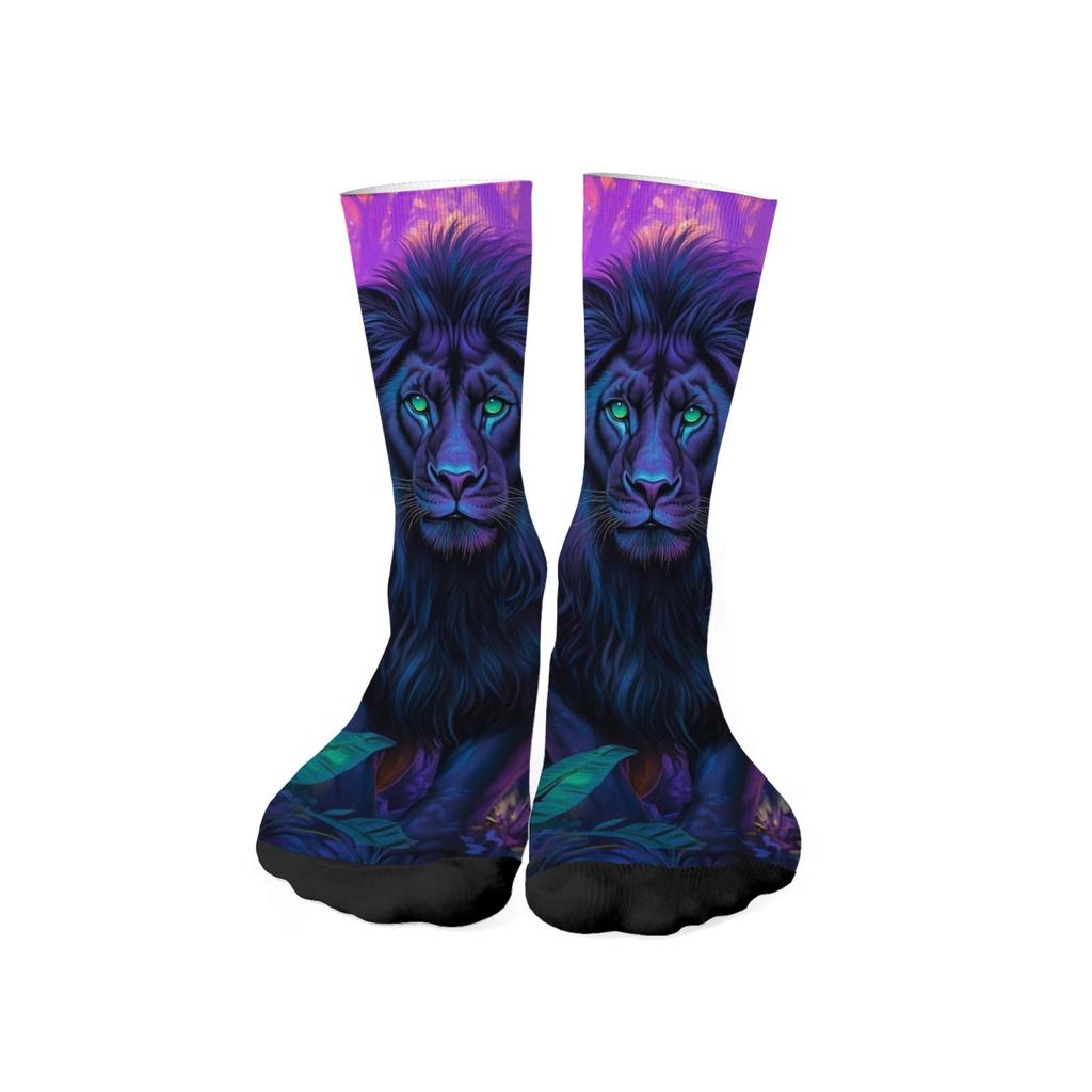 Dark Style Lion Print Men's Socks Personality Trend Art Socks Harajuku Retro Crew Socks Soft and Comfortable Casual Party Gift