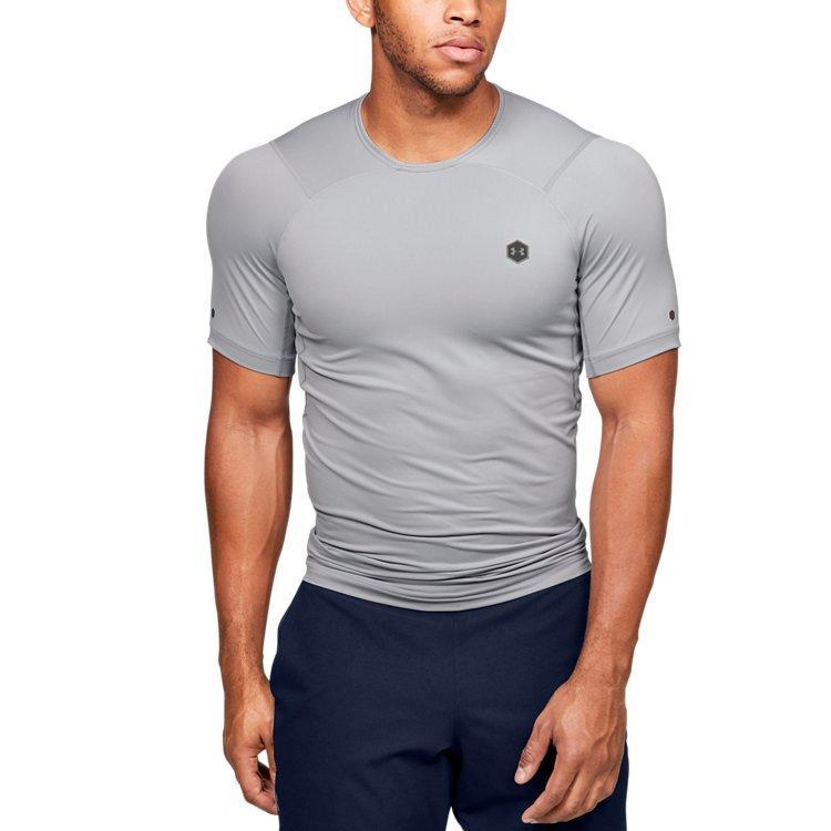 Under Armour HeatGear Compression Solid Crew Neck T-Shirt Men Tops Mod-Gray 1353449-011