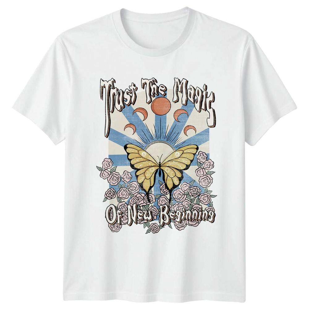 Trust The Magic Butterfly Celestial TShirt New Beginning Tee S