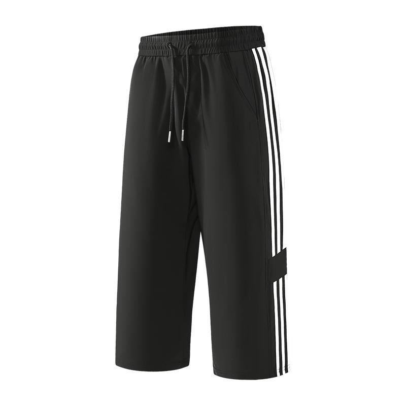Smiling Mall - E Grote Maat Mannen IJszijde Korte Broek Casual Ademende Sportbroek 3XL zwart