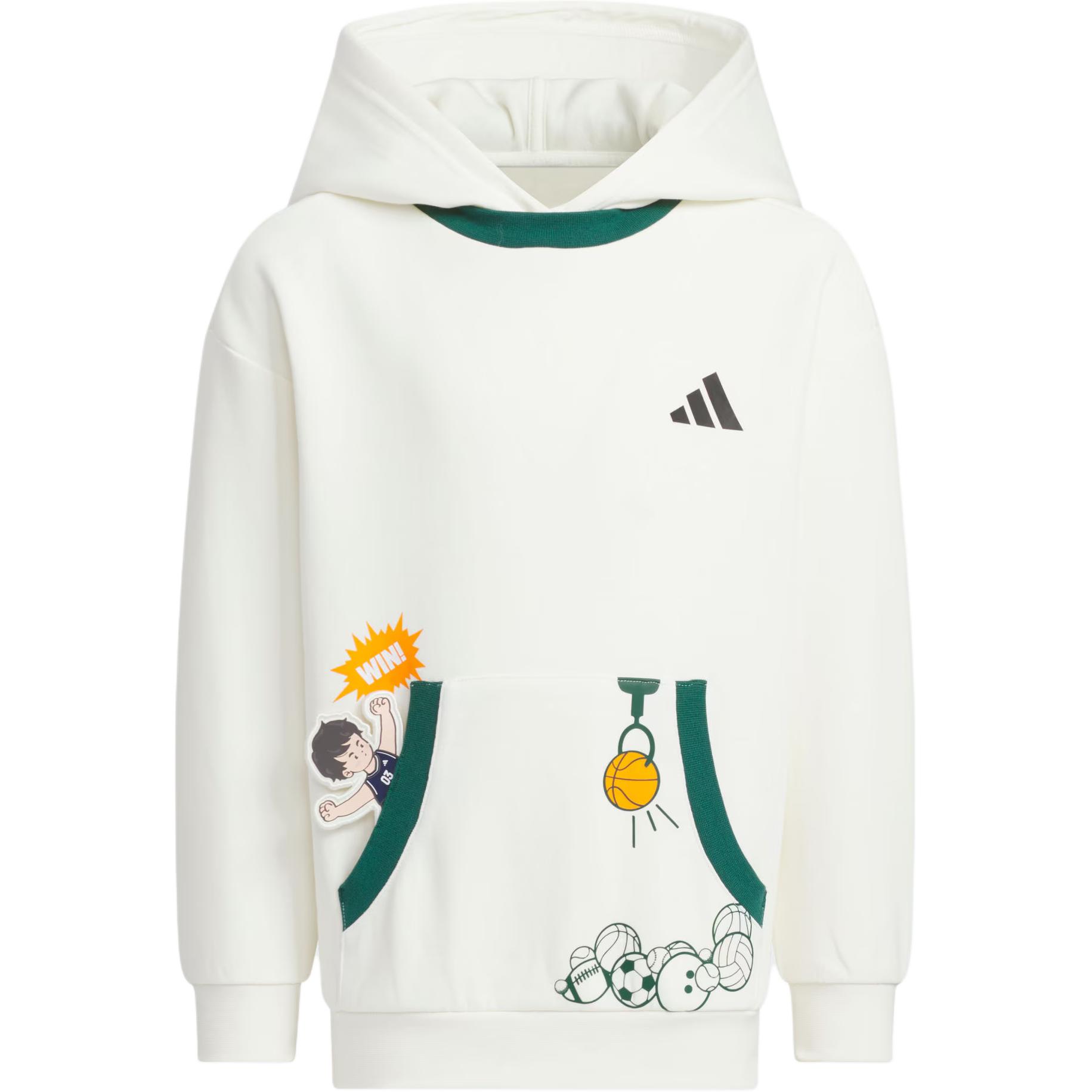 

Adidas Sweatshirt GRAPHIC Jade White/Forest Green Children Aged 3 7 Years Old KB4571 140