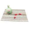PVC Rectangular Green And Gold Striped Meal Mats Hotel Waterproof Scald Proof Coffee Mat Mesh Cloth Dining Table Mat