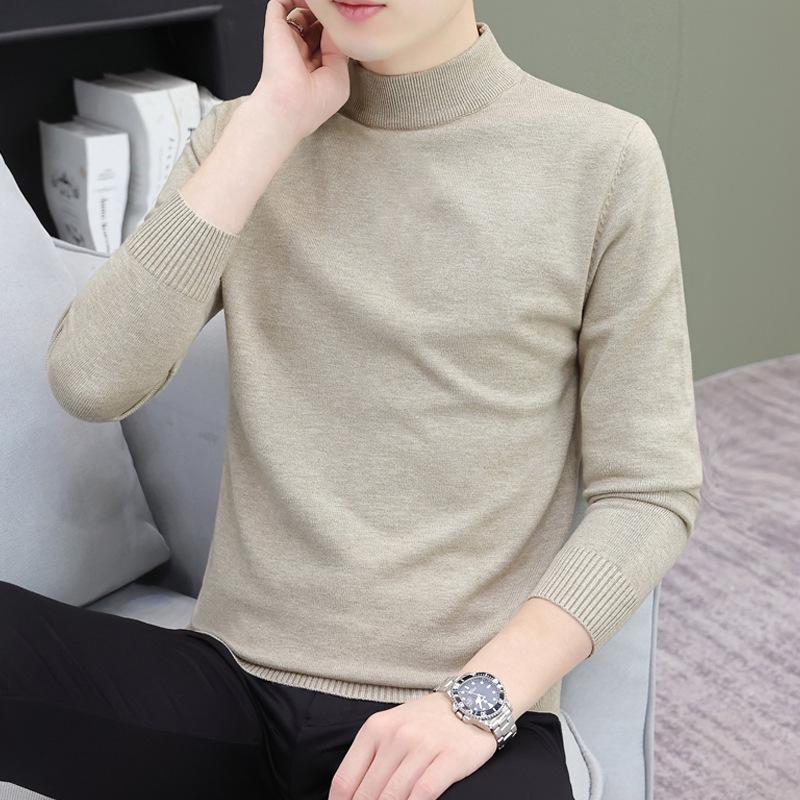 

Мужской свитер с длинным рукавом и воротником-стойкой: Теплая осенне-зимняя футболка-базовый слой M