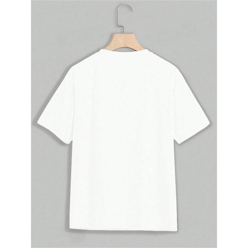 European Size Fashionable Letter Anime Printed Women'S Round Neck Pure T-Shirt with Simple Design, Comfortable And Breathable
