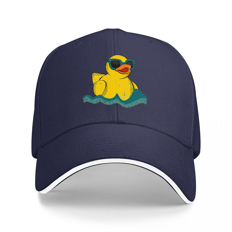 

Duckie Vibes Baseball Cap Featuring Cool Yellow Rubber Duck With Sunglasses On Black Hat For Fun And Fashionable Look Adjustable