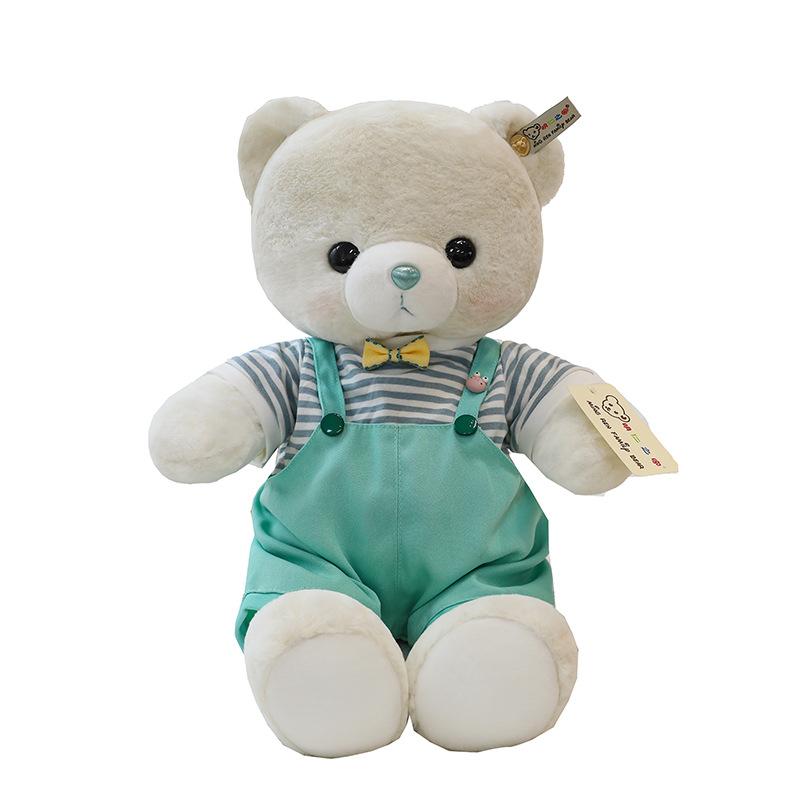 Cartoon Fresh Couple Bear Plush Toy Bed Press Doll Qixi Gift Suspenders Confession Bear Doll