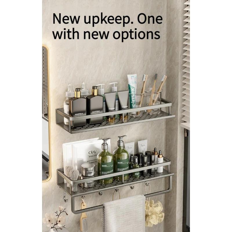 Koupelnový stojan Koupelnová polička Toaleta Prostor Hliník Závěsný stojan Koupelnový organizér Zavěsit na zeď