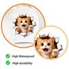 Adhesive Toilet Sticker Waterproof 3D Orange Cat Wall Decal No Glue Residue Decorative Sticker