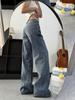 Jeans Donna Micro-Flare Lavati a Vita Bassa - Blu Retrò, Vestibilità Larga, Lunghezza Maxi, Collezione Autunnale Petite