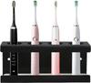 Black Wall-mounted Electric Toothbrush Holder with Absorbent Diatomaceous Earth Base for Bathroom Use No Drilling Required
