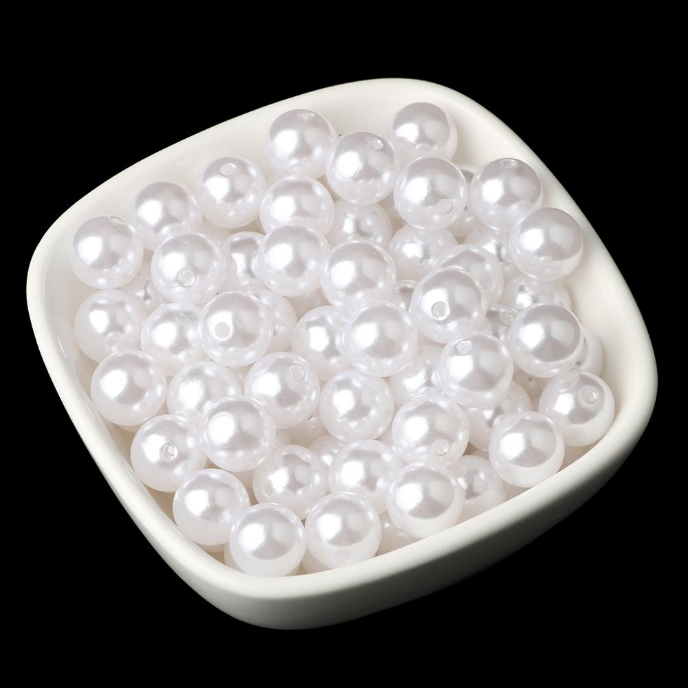 60-1000pcs ABS Pearl Beads Loose Round Beads Craft For Fashion Jewelry Making Acrylic DIY Imitation Beads 4mm/6mm/8mm/10mm/12mm 10mm 100pcs