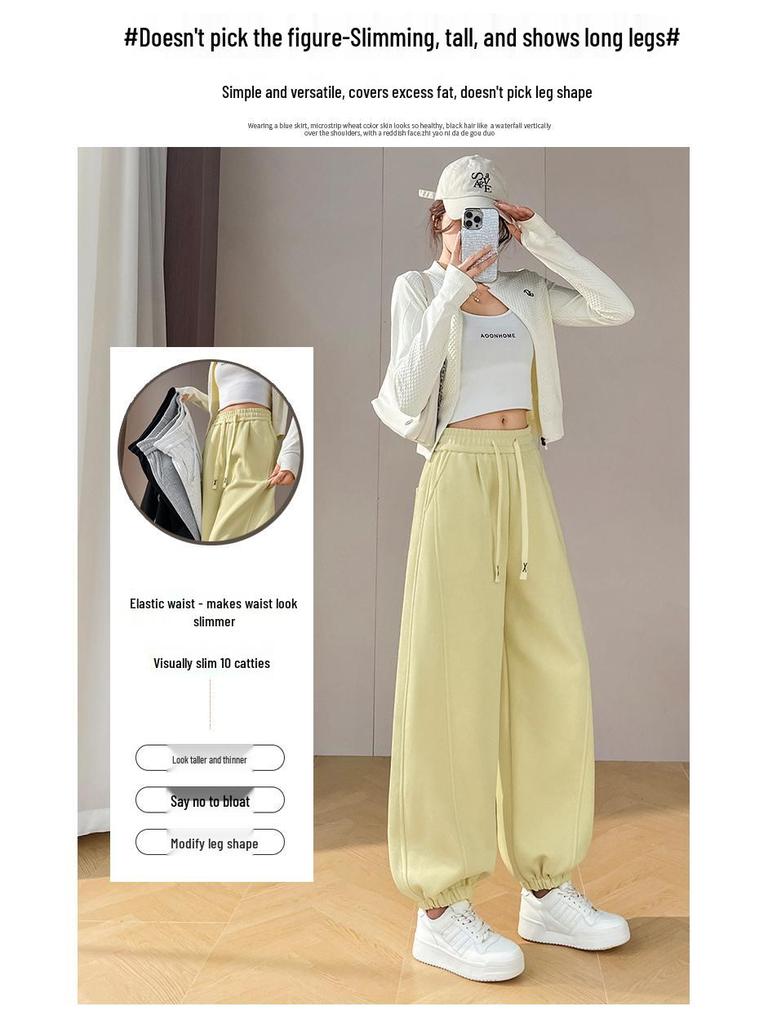 Women's High Waist Wide Leg Sweatpants - Spring 2026 Korean Style Casual Trendy