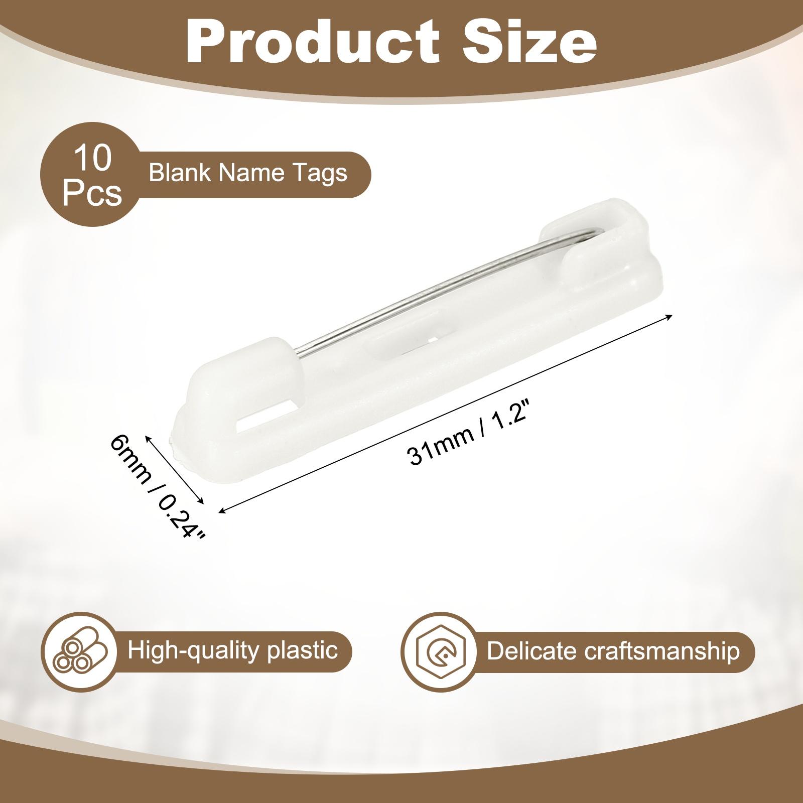 

10-200Pcs Blank Name Tags with Pins 0.9/1.2/1.5 Plastic Name Tag Pin Bulk DIY Engraved ID Badge Holders for Office Workers
